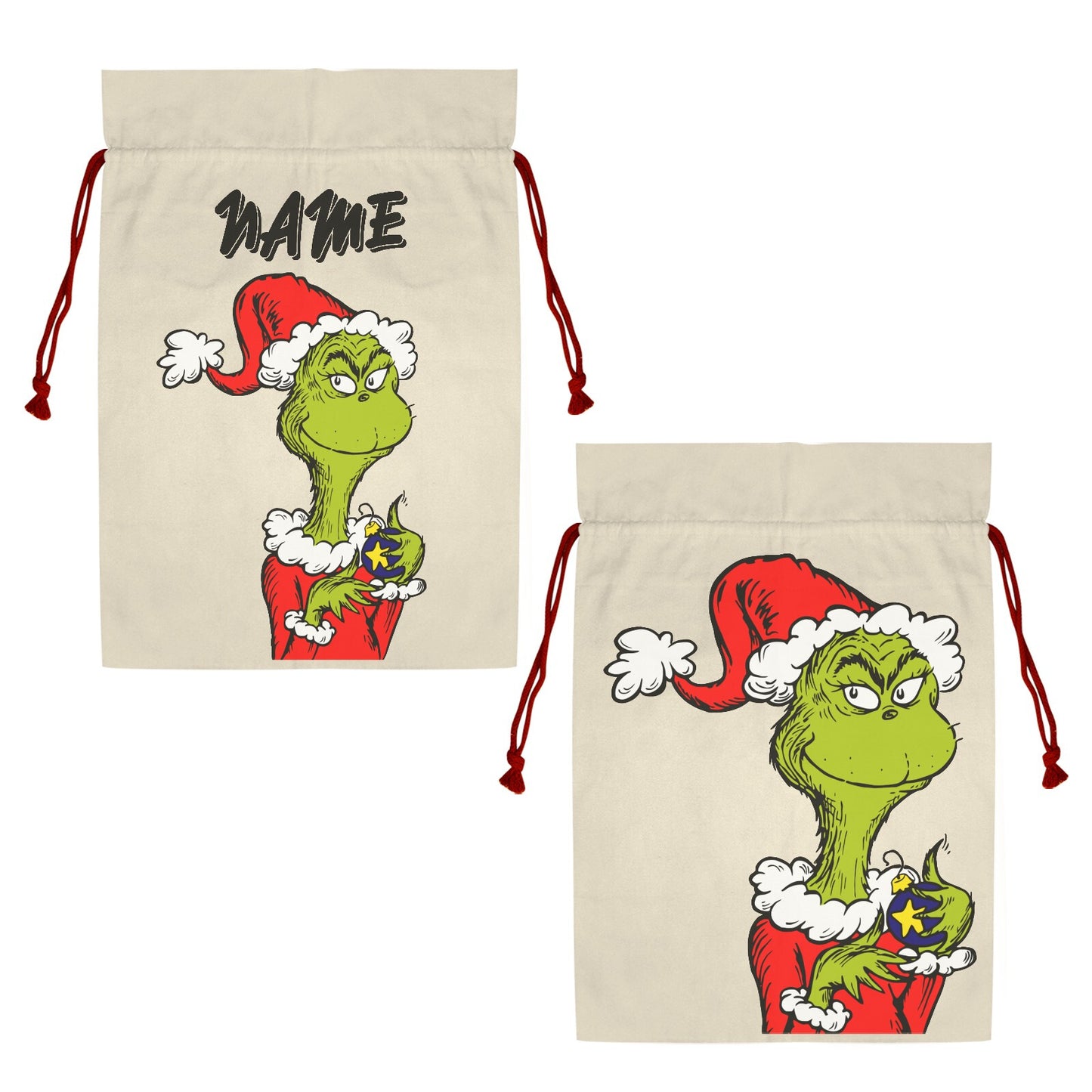 Personalised Grinch Drawstring Bag 21"x32" - The Cool Collective AU