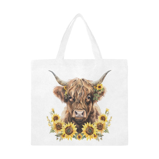 Sunshine Highland Cow Canvas Tote Bag/Large - The Cool Collective AU