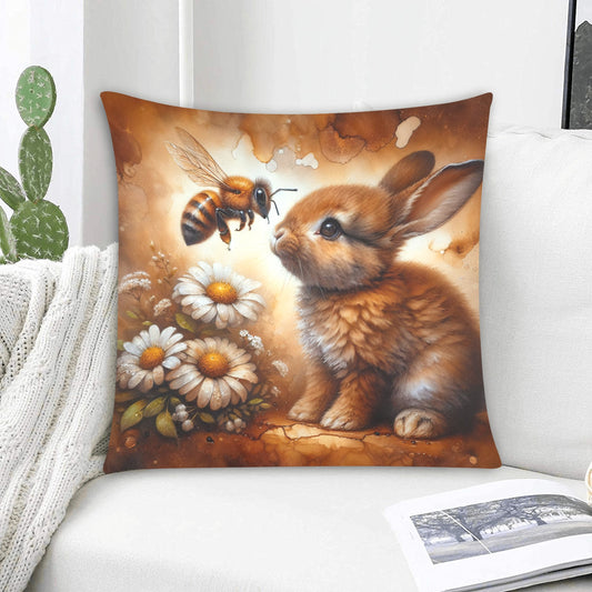 Spring Bunny Zippered Pillow Case 20"x20" - The Cool Collective AU