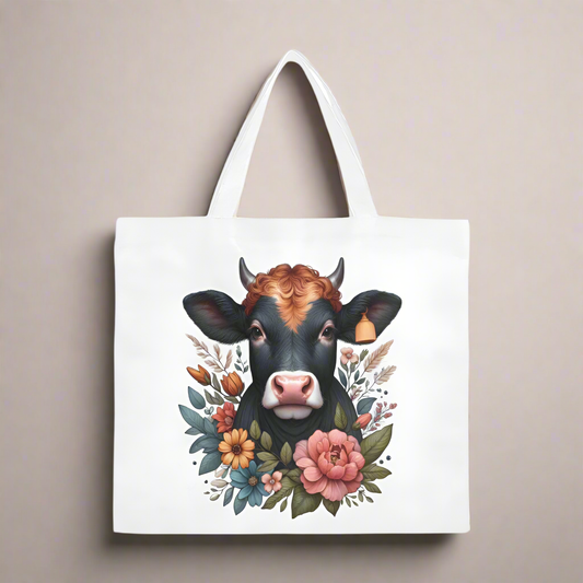 Highland Cow Canvas Tote Bag/Large - The Cool Collective AU