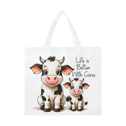 Life is Better with Cows Canvas Tote Bag/Large - The Cool Collective AU