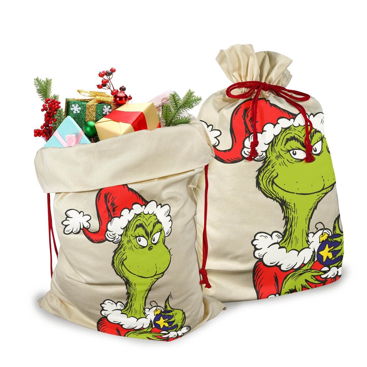 Personalised Grinch Drawstring Bag 21"x32" - The Cool Collective AU