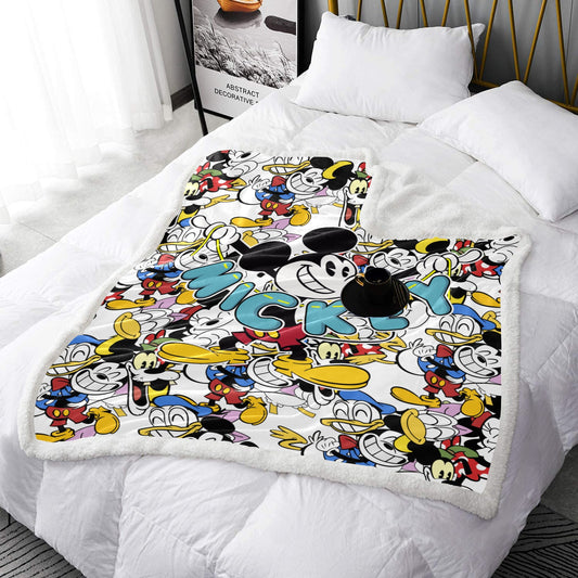 Mickey Mouse Double Layer Short Plush Blanket 50"X60" - The Cool Collective AU