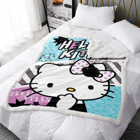 Hello Kitty Double Layer Short Plush Blanket 50"X60" - The Cool Collective AU