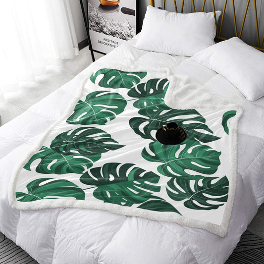 Leaves Double Layer Short Plush Blanket 50"X60" - The Cool Collective AU