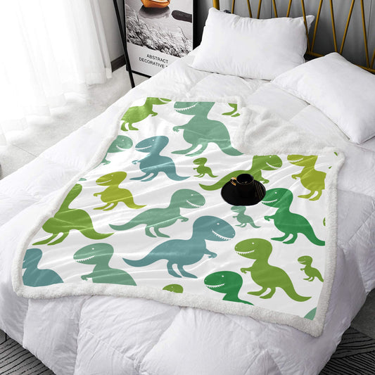 Dinosaurs Double Layer Short Plush Blanket 50"X60" - The Cool Collective AU