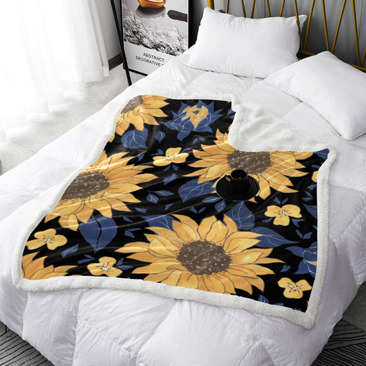 Sunflower Double Layer Short Plush Blanket 50"X60" - The Cool Collective AU