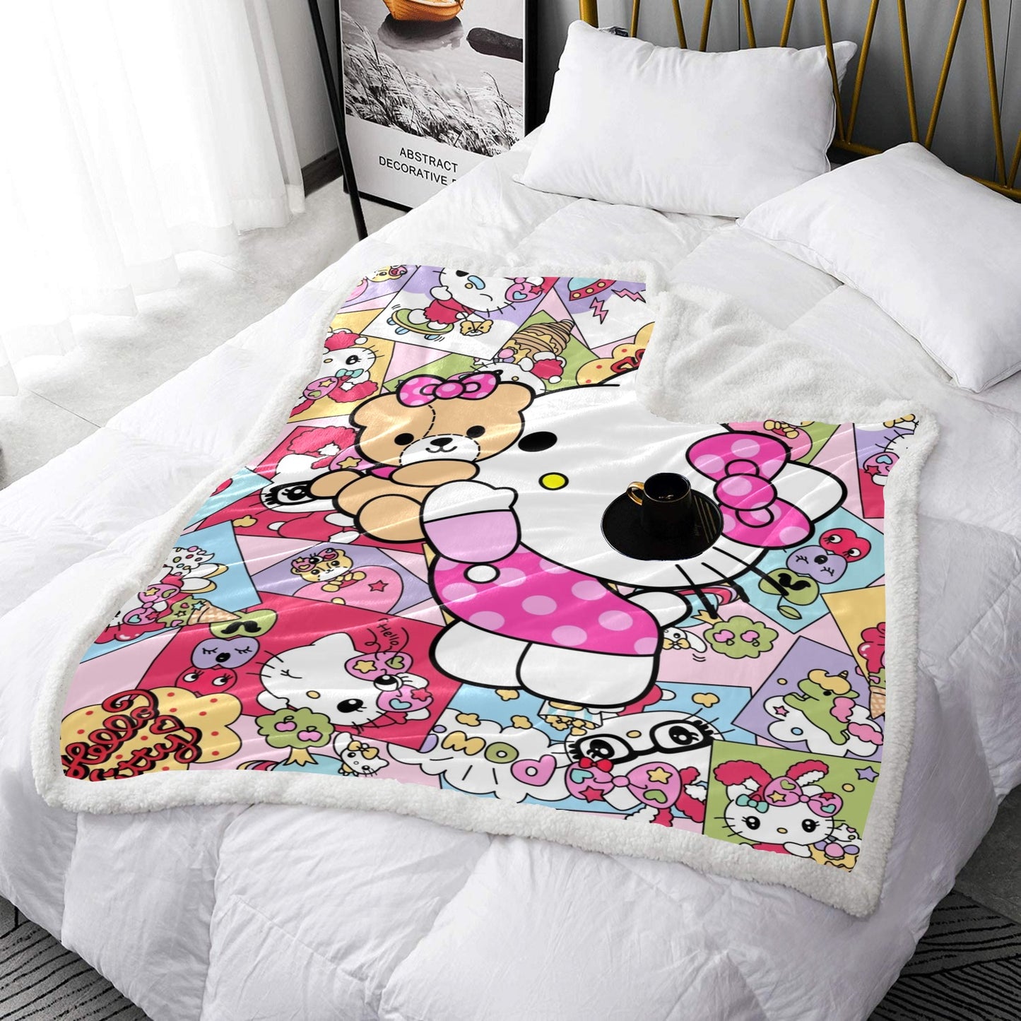 Hello Kitty Double Layer Short Plush Blanket 50"X60" - The Cool Collective AU